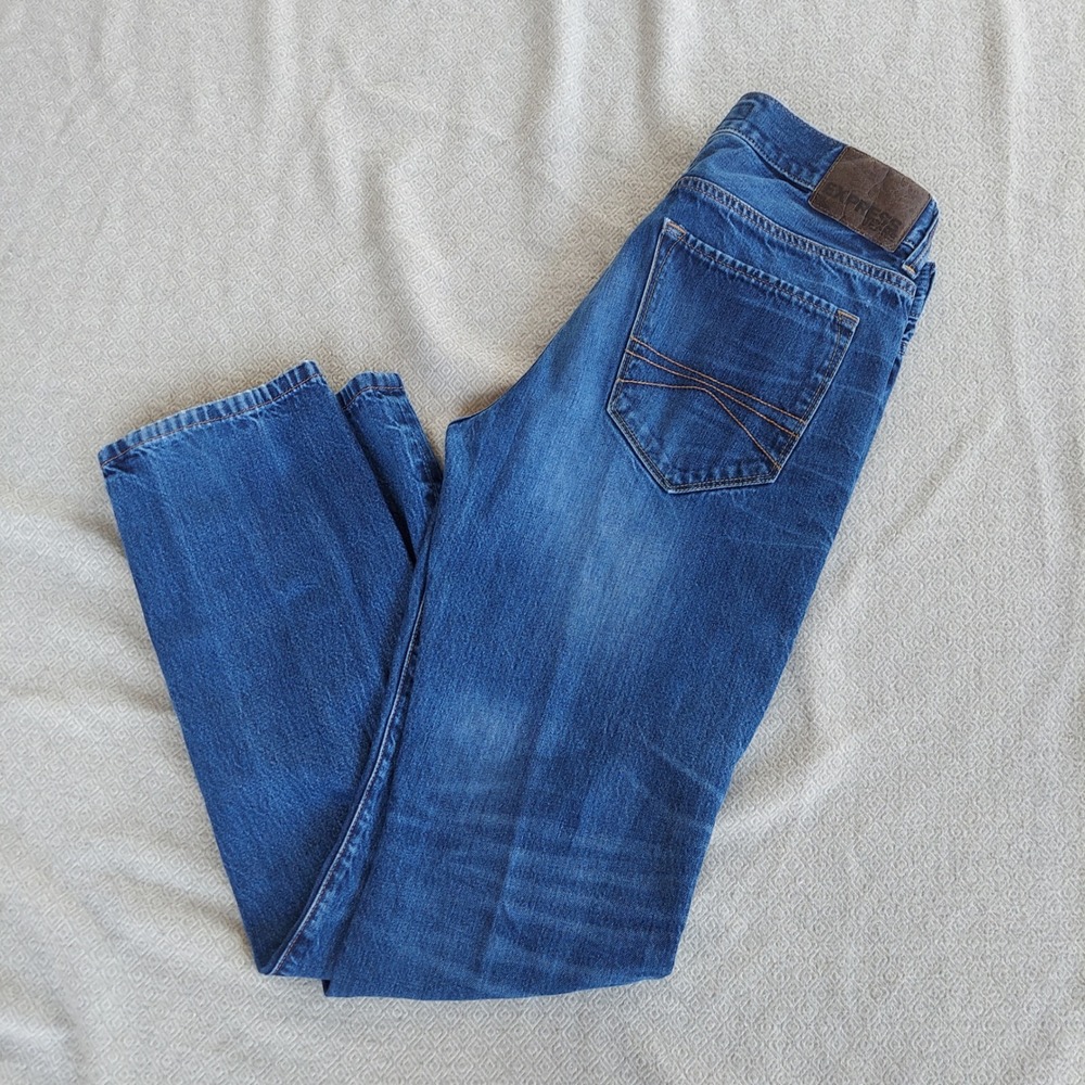 Express Jeans Mens 32x34 Kingston Straight Leg Classic Fit Medium Wash BlueDenim